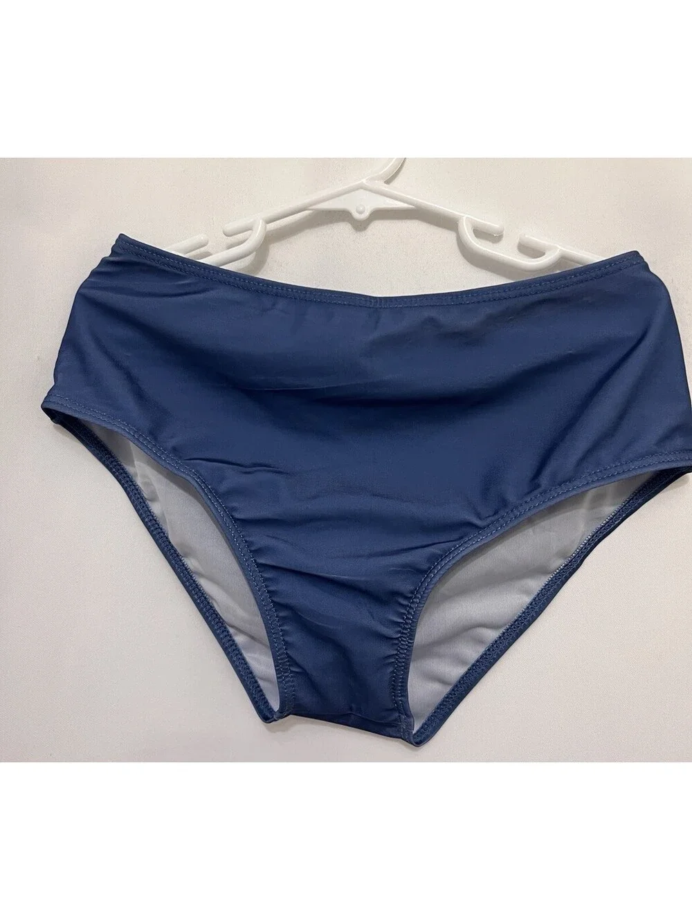 Teen Girls 2 Piece Bikini Swimsuit Blue White Striped Crop Top Bottoms